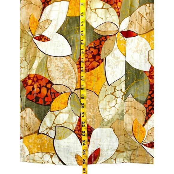 Alfred Dunner Women Shirt Top Sz 18 Button Front Tropical Tan Rust Gold Threads - Picture 10 of 15